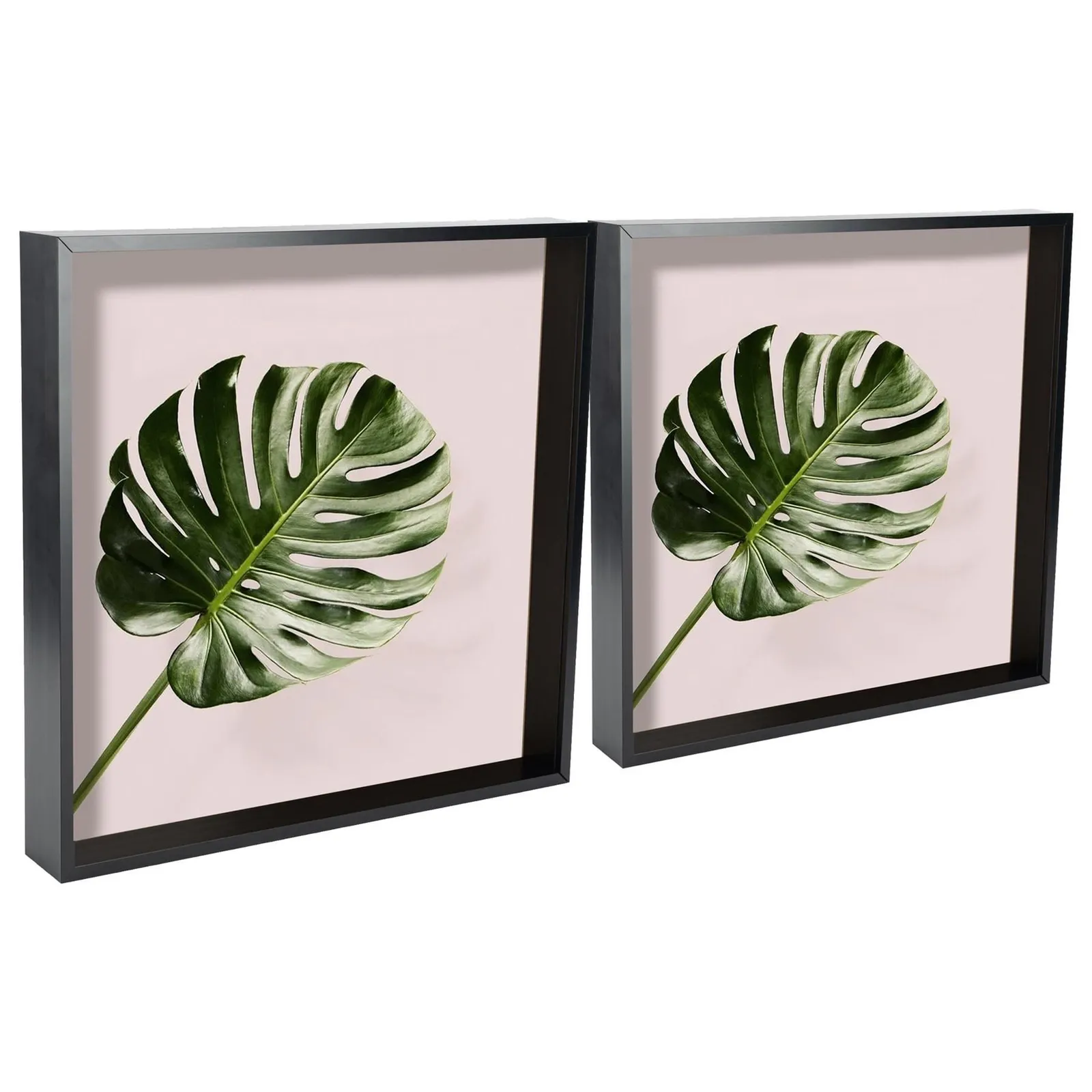 Nicola Spring 3D Deep Box Photo Frames - 16 x 16" - Pack of 2 in Black