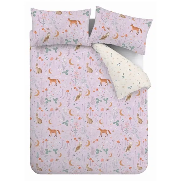 Catherine Lansfield Enchanted Twilight Animals Reversible Duvet Cover & Pillowcase Set 5