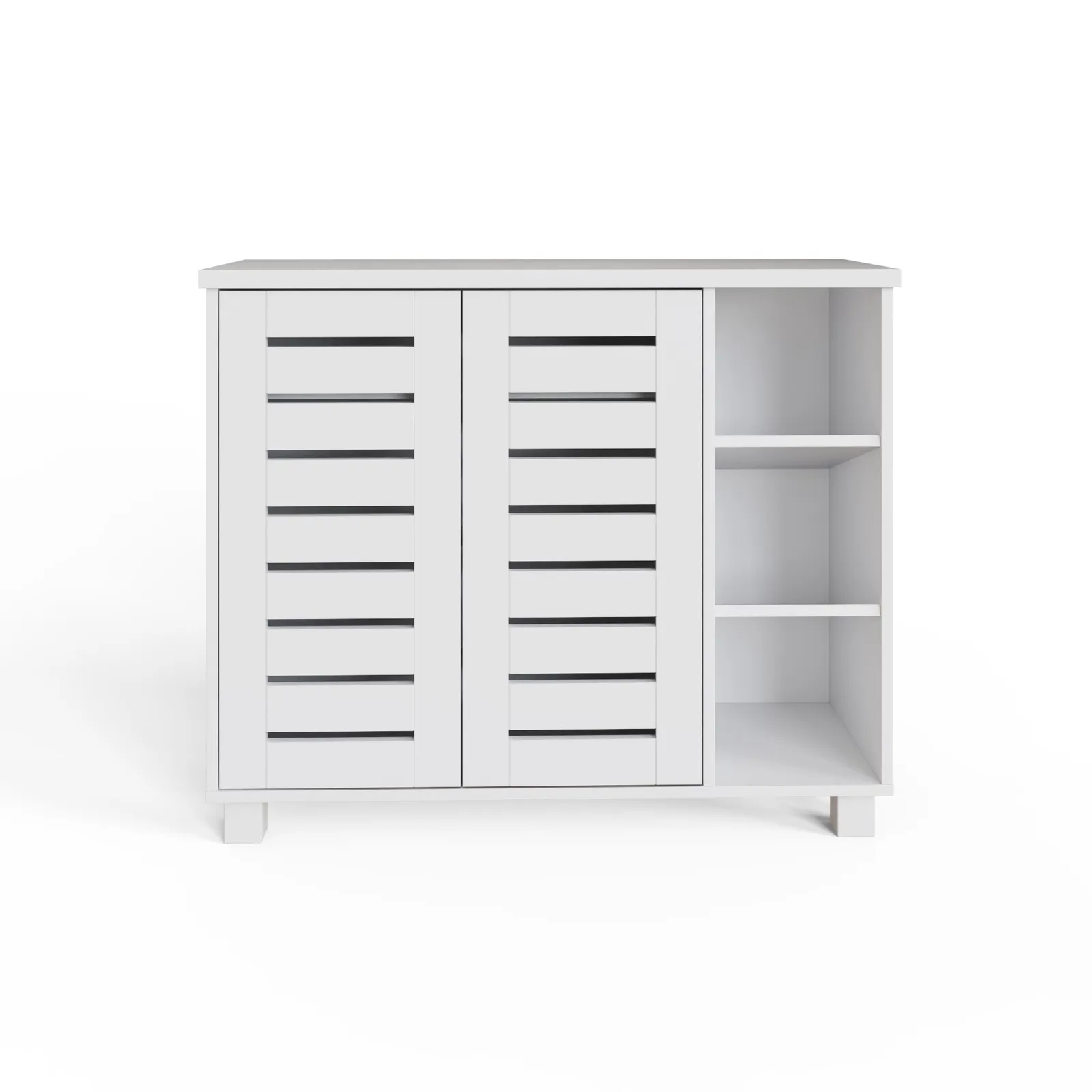 GFW Bodie 2 Door 3 Shelf Shoe Cabinet in White 6