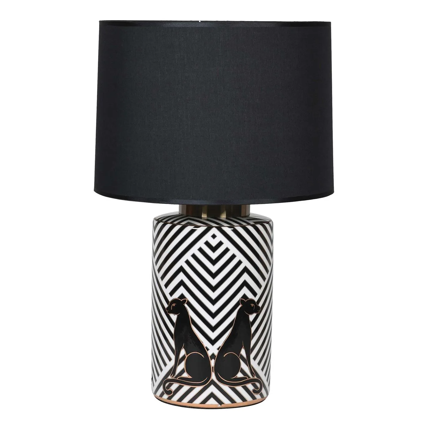 Monochrome Leopard Table Lamp Black