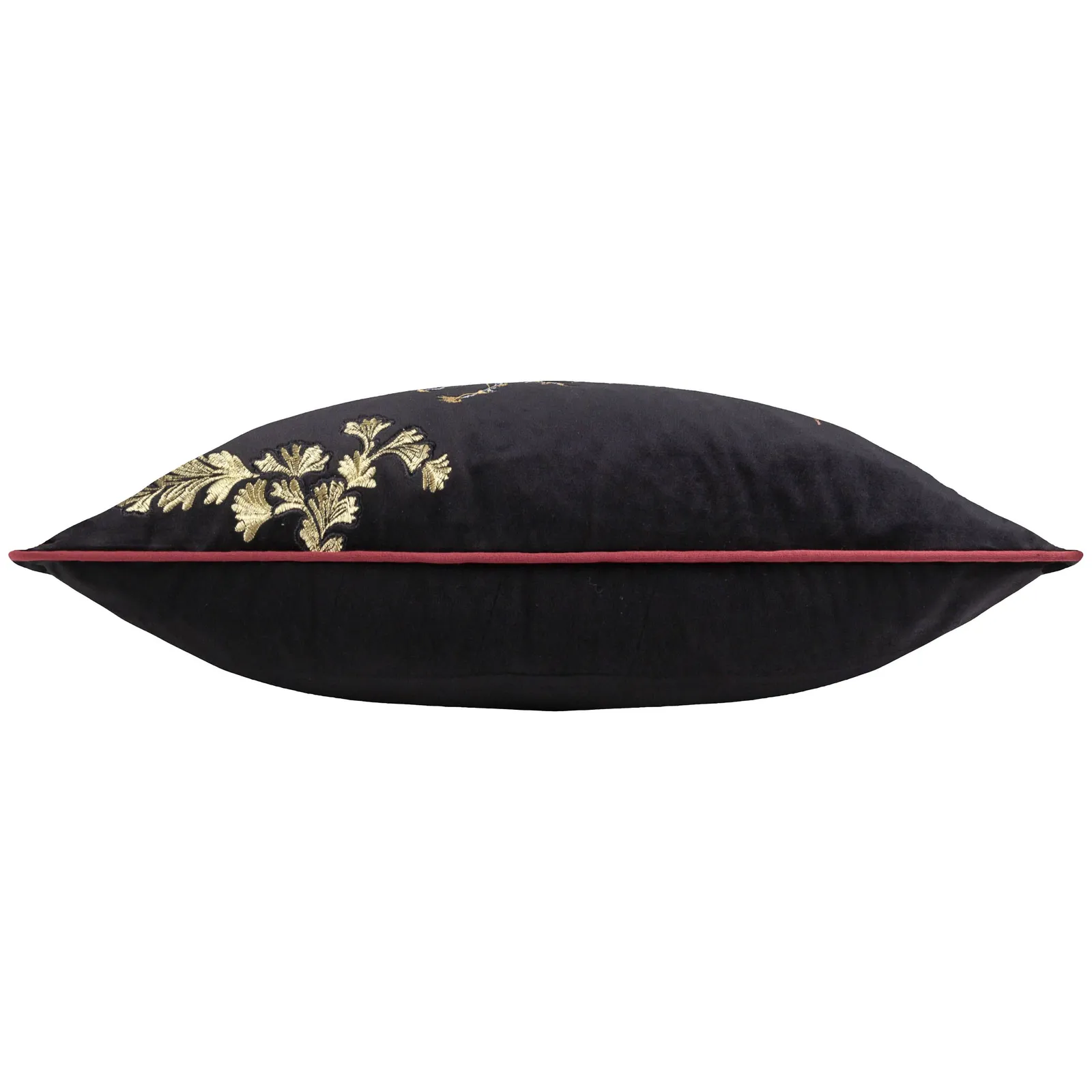Paoletti Atlantica Embroidered Velvet Cushion in Black 4