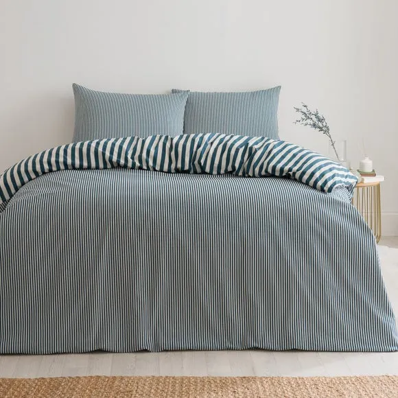 Durham Stripe 100% Cotton Duvet Cover and Pillowcase Set 4
