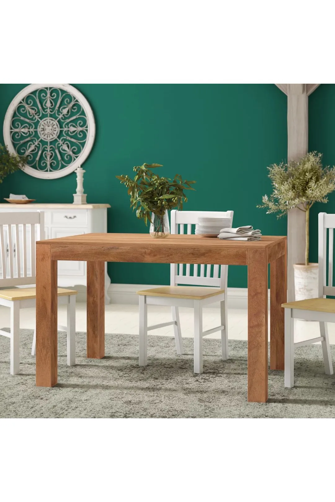 IH Design Duvid Light Mango Small Dining Table 4ft (120cm) in Brown 6