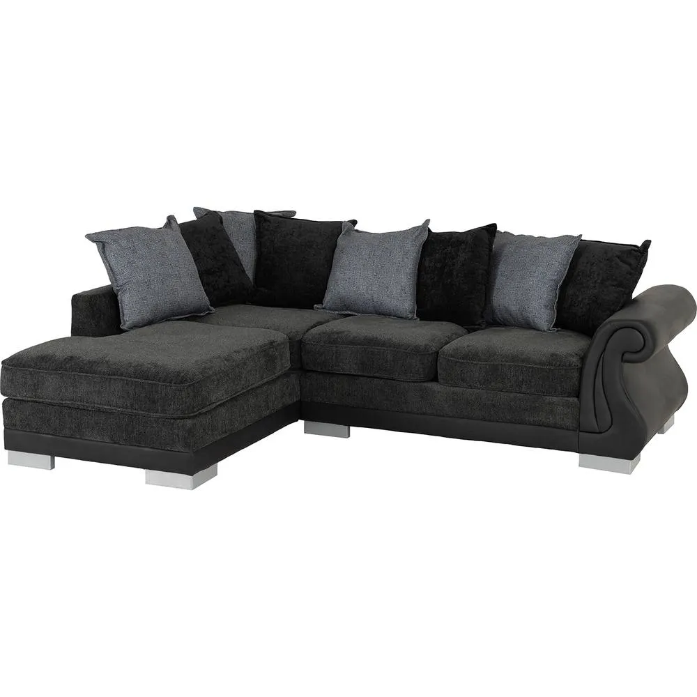 Seconique Elsa Left Hand Corner Sofa in Dark Grey 2