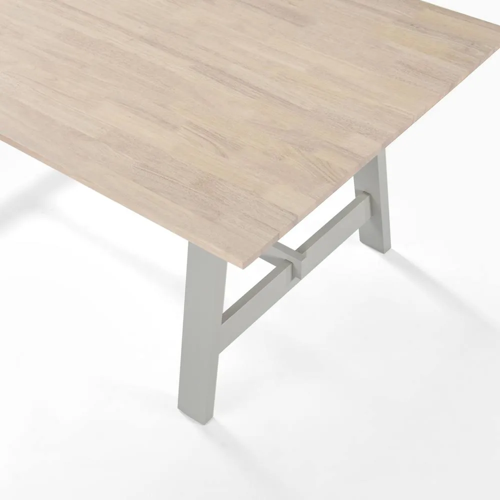 FurnitureboxUK Blakeney Wood Dining Table & 2 Benches in Off-White 5