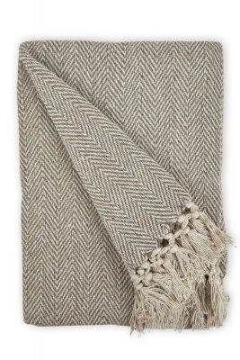 New Edge Blinds NewEdgeBlinds Hartley Collection Recycled Cotton Throw in Natural (90" x 100")