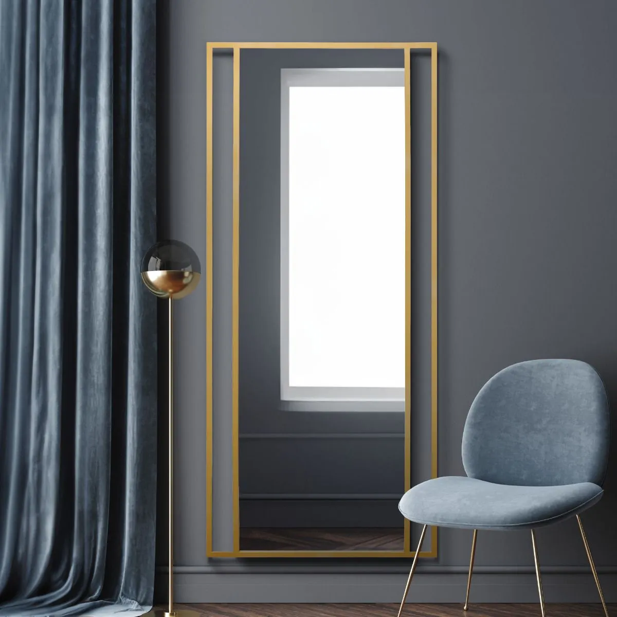 MirrorOutlet Gold Modern Wall & Leaner Mirror 71" X 31" (180 x 80CM) 6