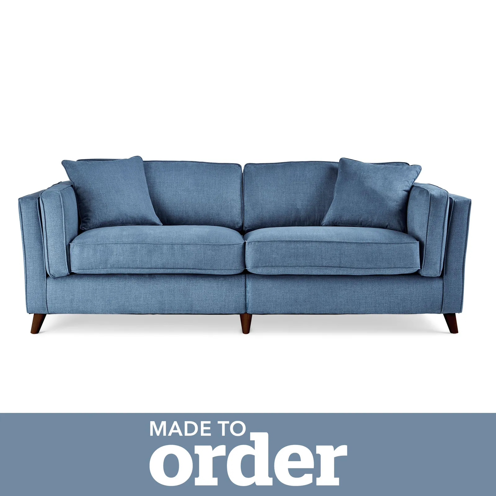 Arabella 4 Seater Sofa Brushed Plain Fabric Blue