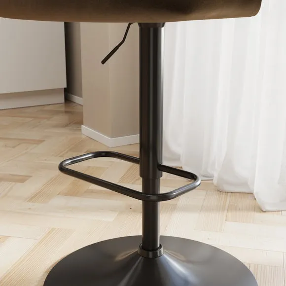 Kendall Bar Stool with Black Legs, Velvet 4