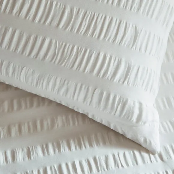 Aria Seersucker 100% Cotton Duvet Cover & Pillowcase Set 6