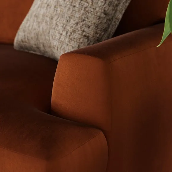 Lawson Matte Plush Velvet Corner Chaise Sofa 5