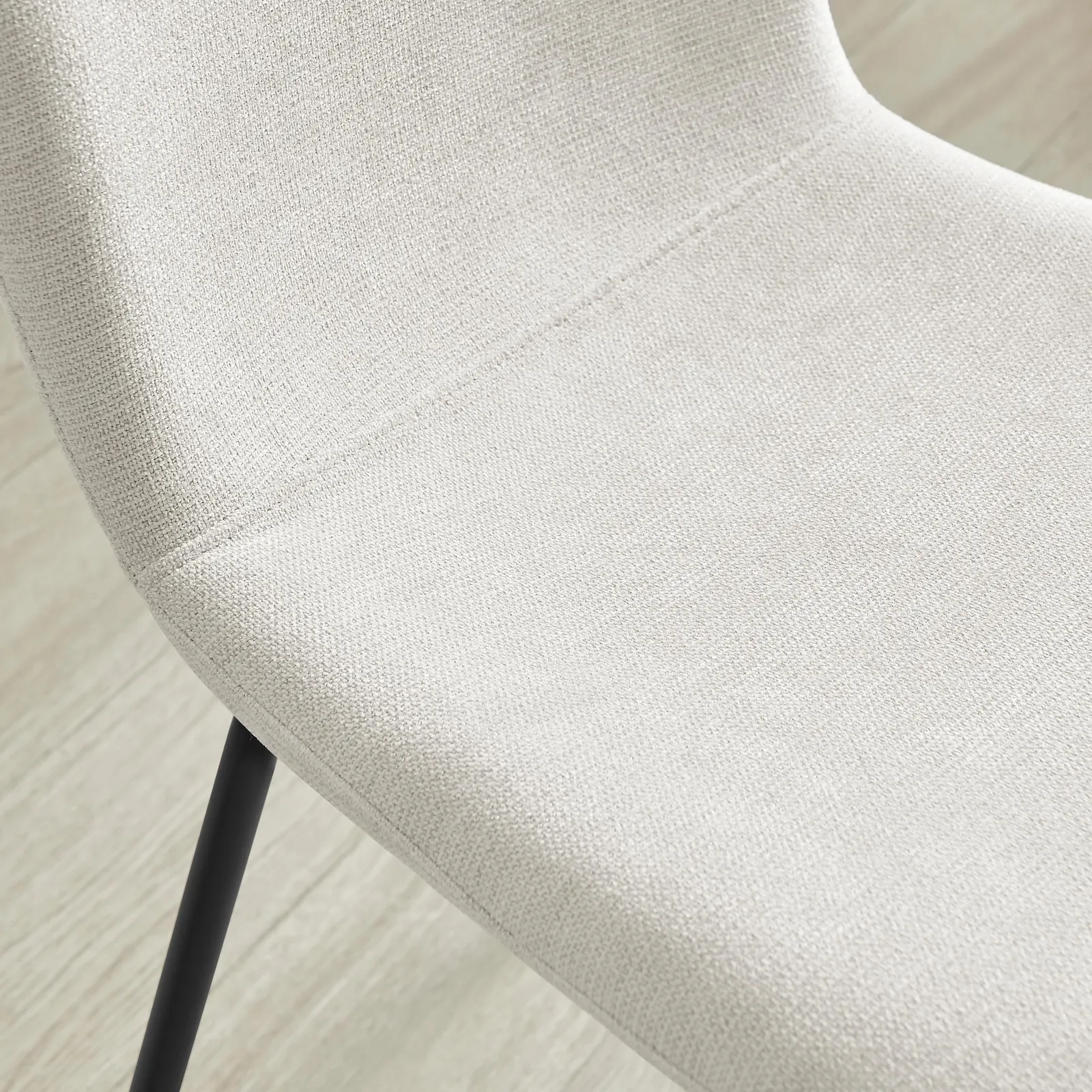 FurnitureboxUK 2 x Asti Cream Linen Effect Dining Chairs 6