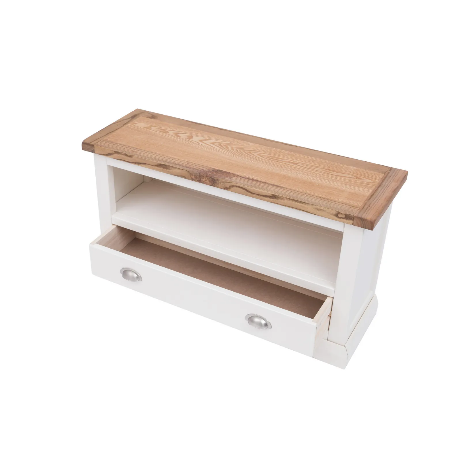 Cabinet Bits Cosenza Off-White 1 Drawer TV Cabinet Chrome Cup Handle 4