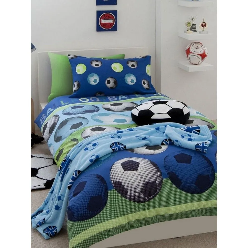 Catherine Lansfield Football Duvet Cover Set in Baby Blue 2