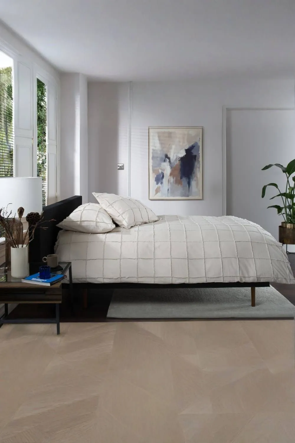 The Lyndon Company Square Up Grid 100% Cotton Tufted Supersoft Duvet Cover Set | Deyongs 1846 in Natural 3