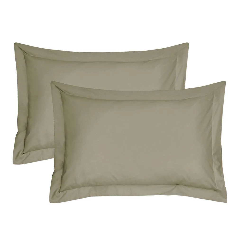 Smart Living Polycotton Oxford Percale Pillowcase Pair Non Iron in Taupe