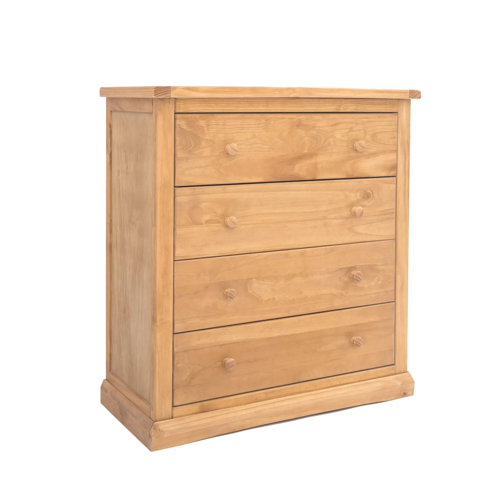 Cabinet Bits Lucca 4 Drawer Chest of Drawers Wood Knob in Light Brown 2