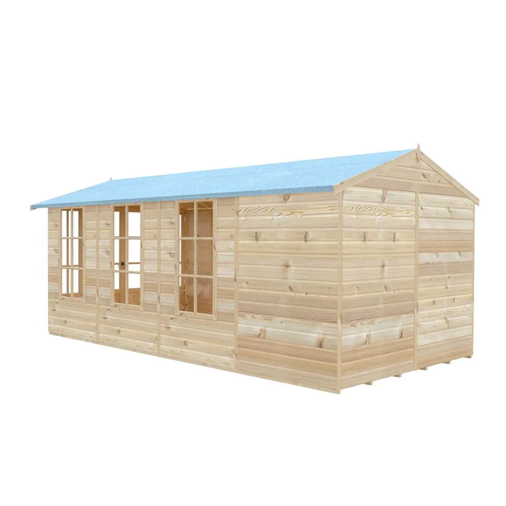 Shires Delmora 8x16 Shiplap Summerhouse - Wood - L477.6xW245.6xH217.4 cm in Light Brown 5