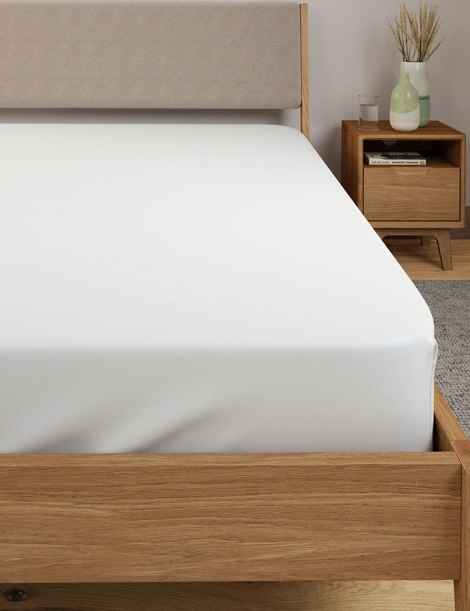 M&S Egyptian Cotton 400 Thread Count Percale Deep Fitted Sheet