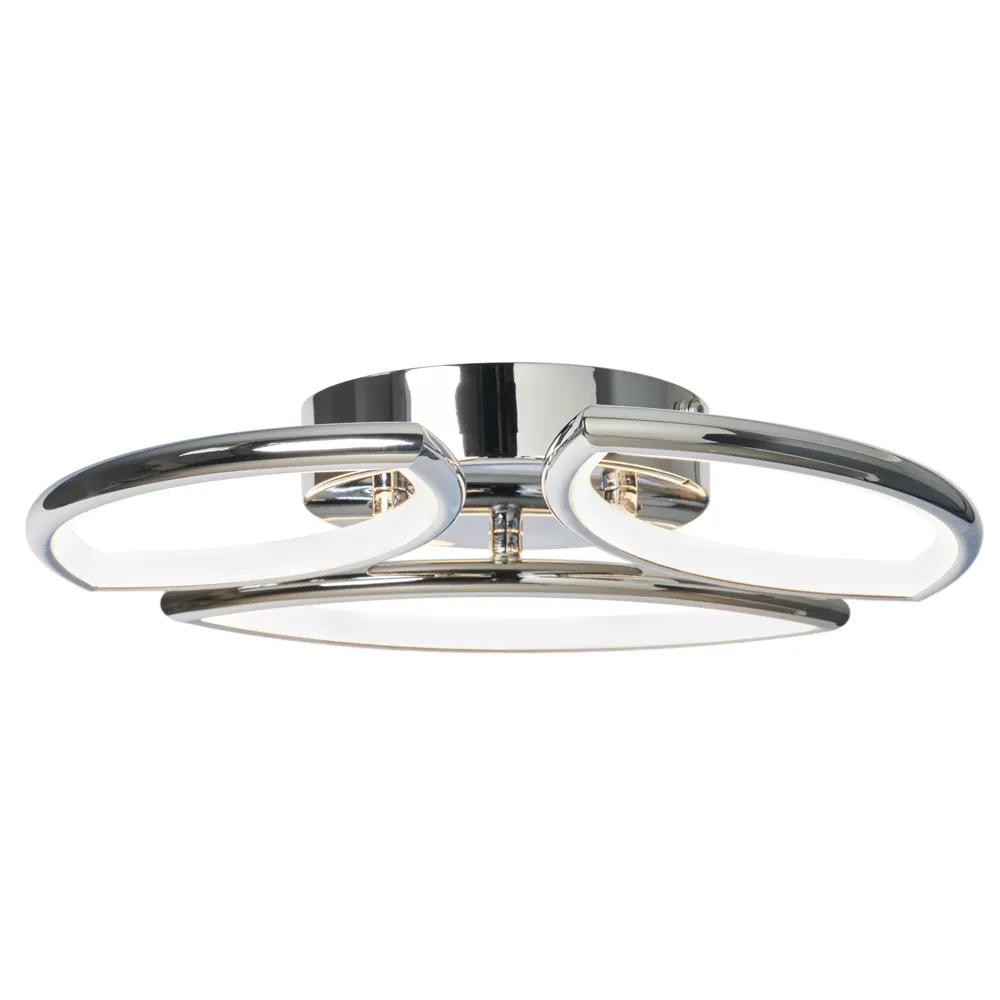 Karly LED Bathroom Flush Ceiling Light, Chrome