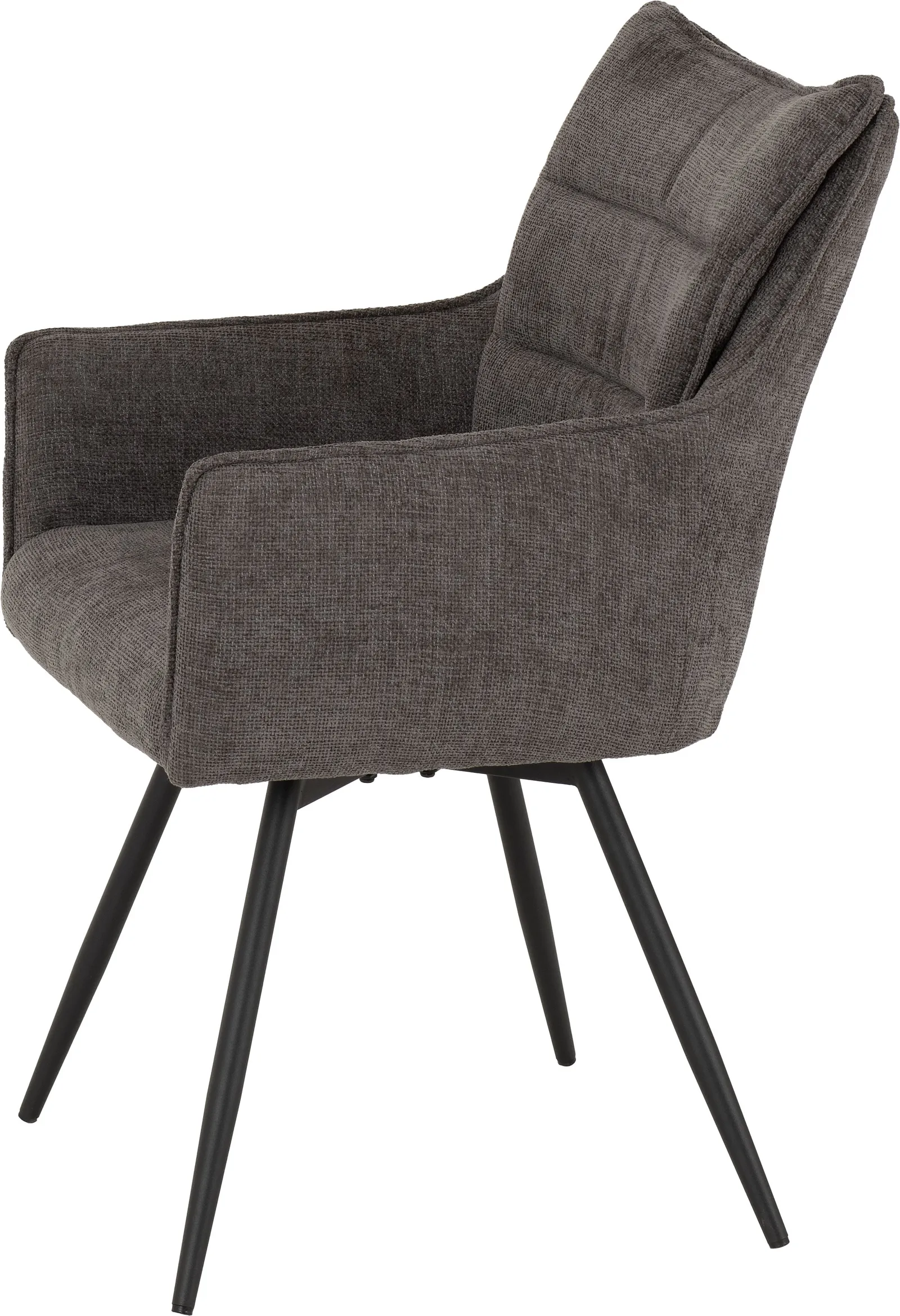 Seconique Lewis Carver Swivel Dining Chair in Dark Grey 6