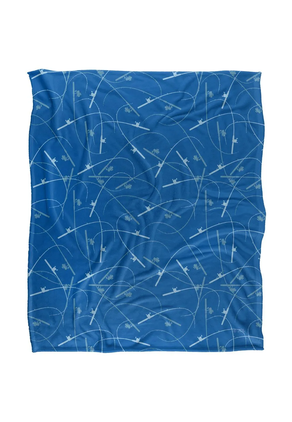 JQ Licensing Bent Fishing Rods Pattern Silky Touch Super Soft Throw Blanket 152 X 127 cm in White