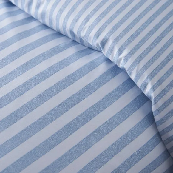 Catherine Lansfield Epping Textured Stripe Reversible Polycotton Duvet Cover & Pillowcase Set 4