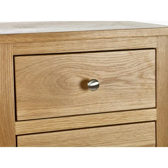 Jenkins 3 Drawer Bedside Table, Oak 6