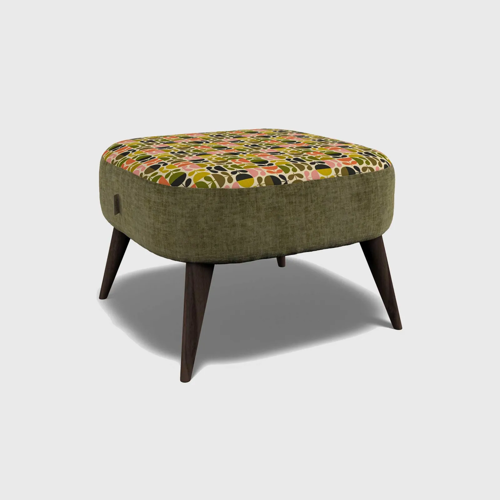 Orla Kiely Leap Footstool, Green Fabric | Barker & Stonehouse 1