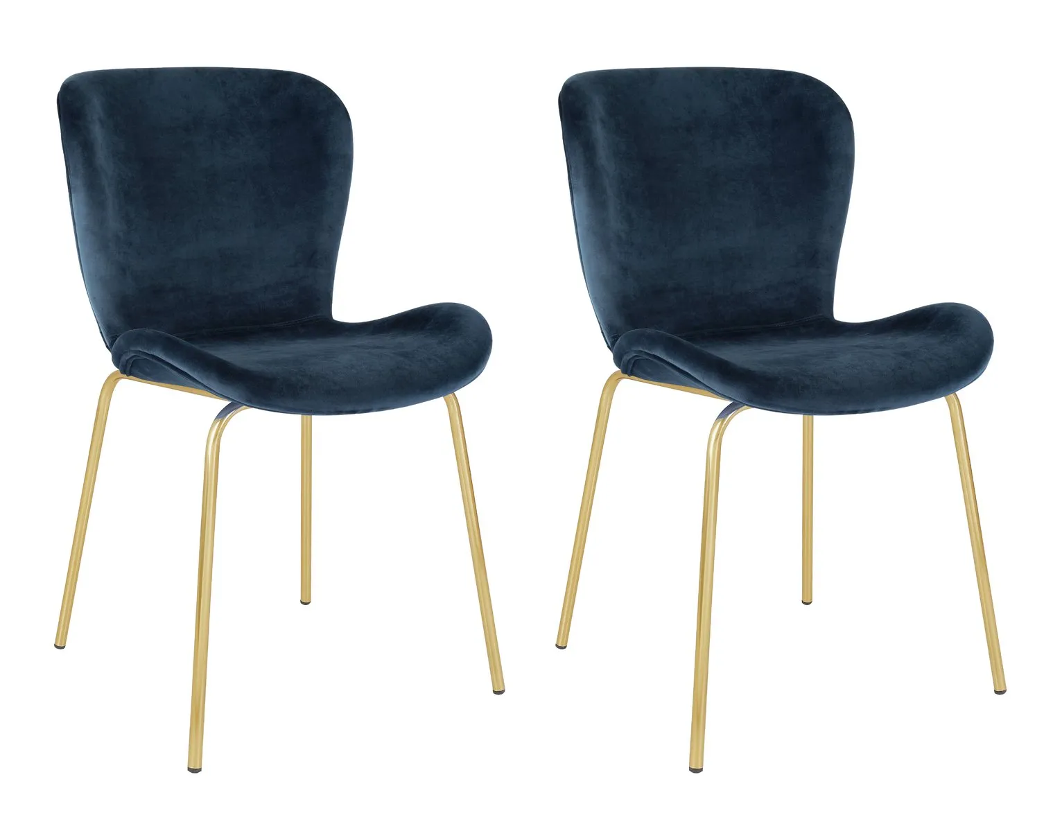 Habitat Etta Pair of Velvet Dining Chair - Blue