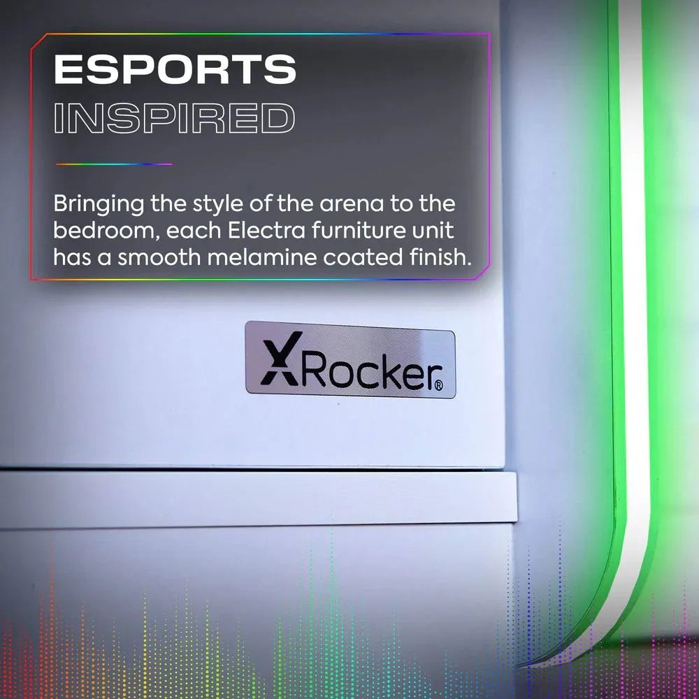 X Rocker Electra Chest of 3 Drawers Sideboard with LED Lights in White 4