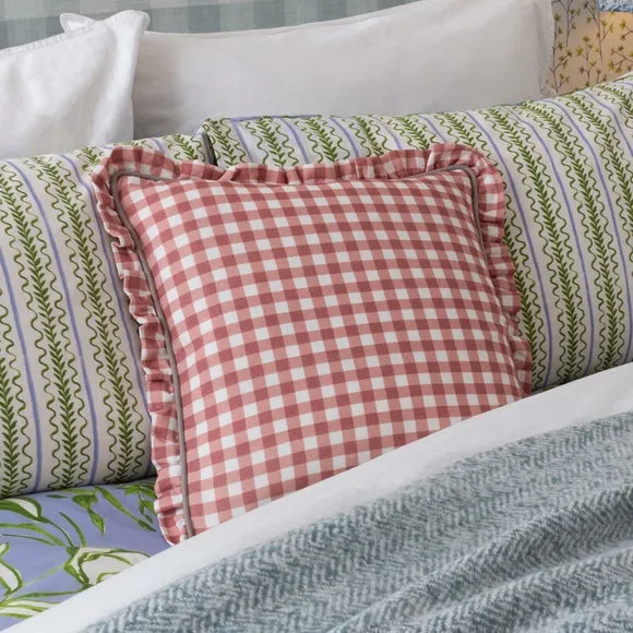 Furn. Maude Gingham Cotton Square Cushion 1