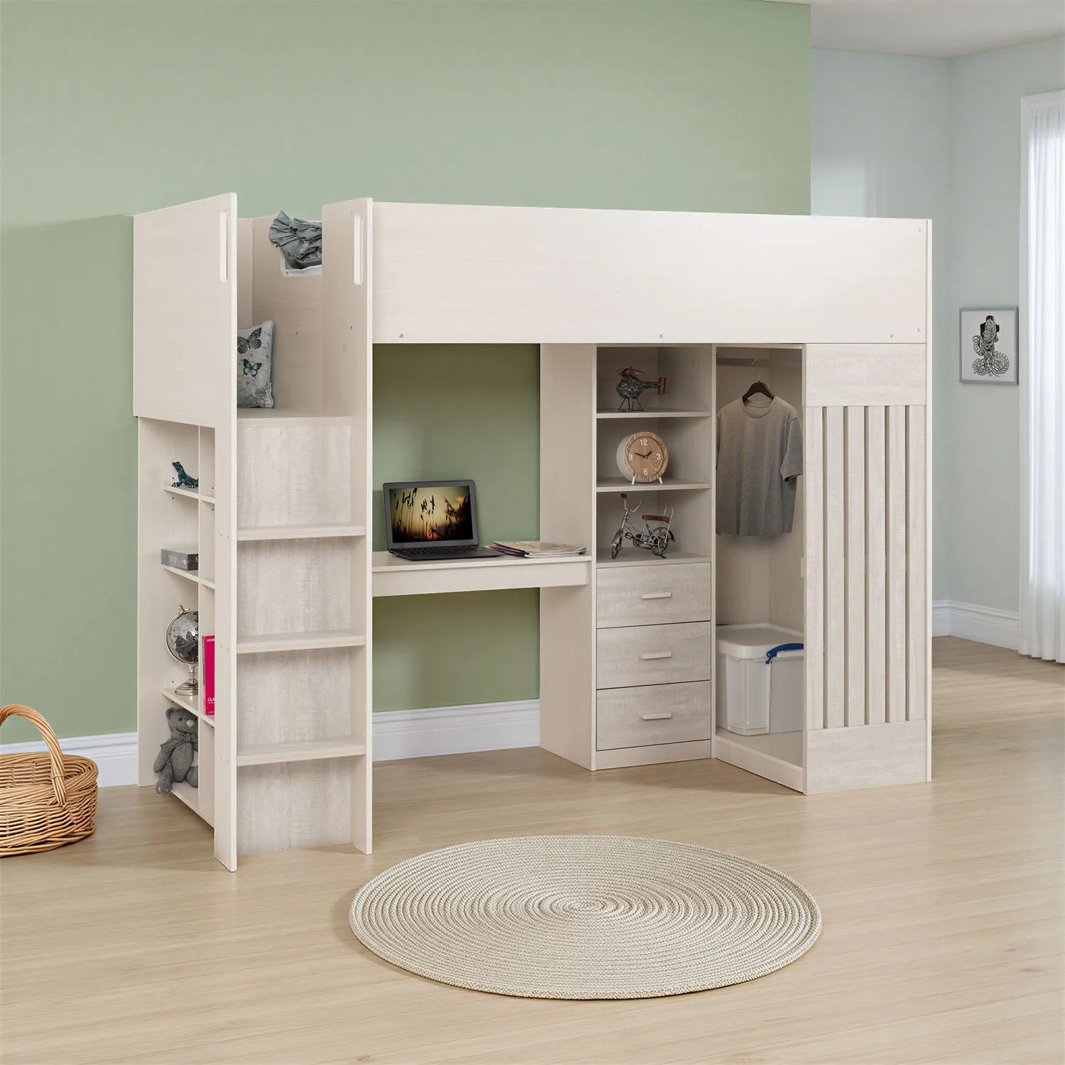 Seconique Jupiter High Sleeper Bed in Taupe