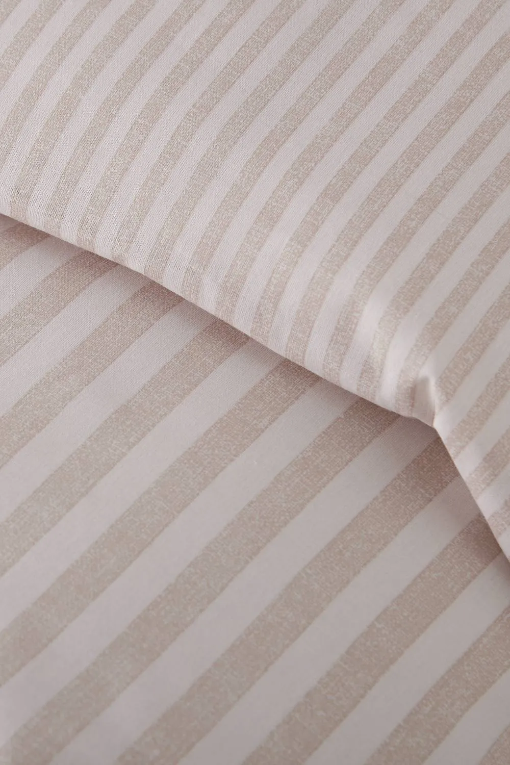 Catherine Lansfield 'Epping Textured Stripe' Reversible Duvet Cover Set in Natural 4