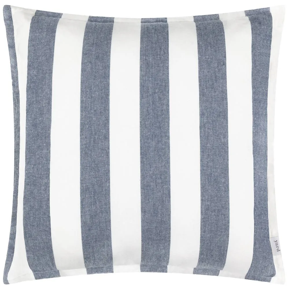 Yard Hayle 100% Cotton Striped Outdoor Cushion in Navy 2