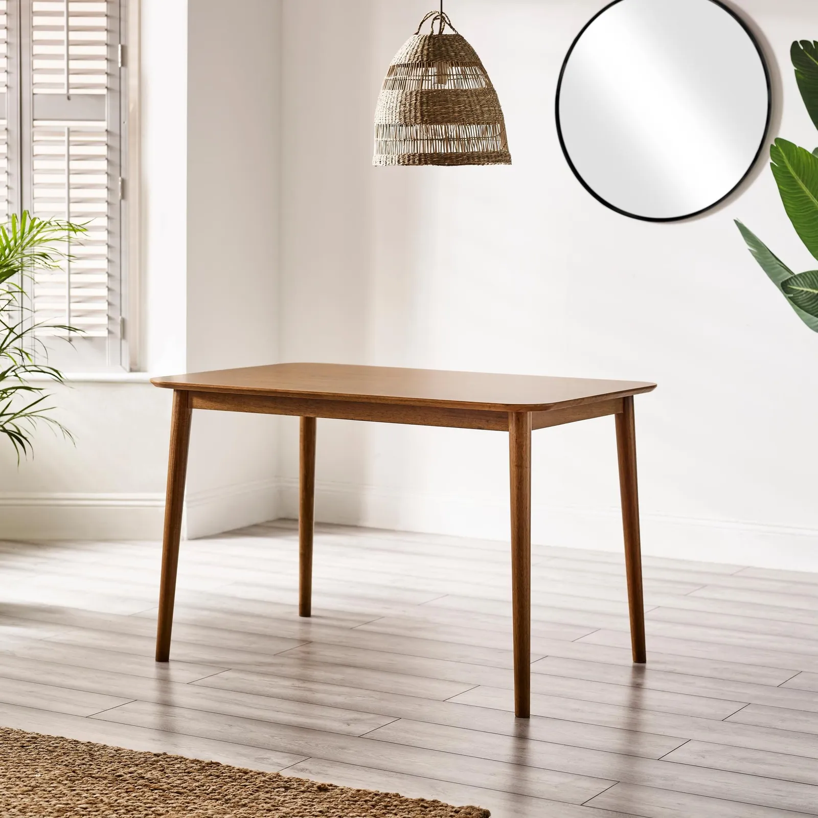 FurnitureboxUK Lynton Small Wooden Dining Table with 2 Chairs & Bench in Walnut 3