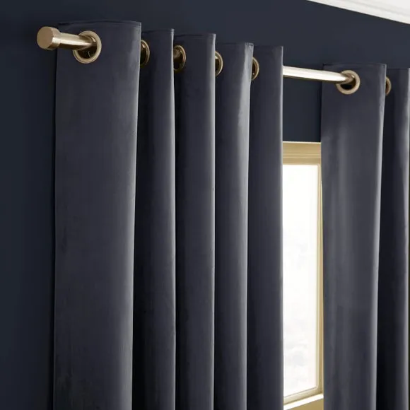 Luxe Velour Eyelet Curtains (Blackout Available)