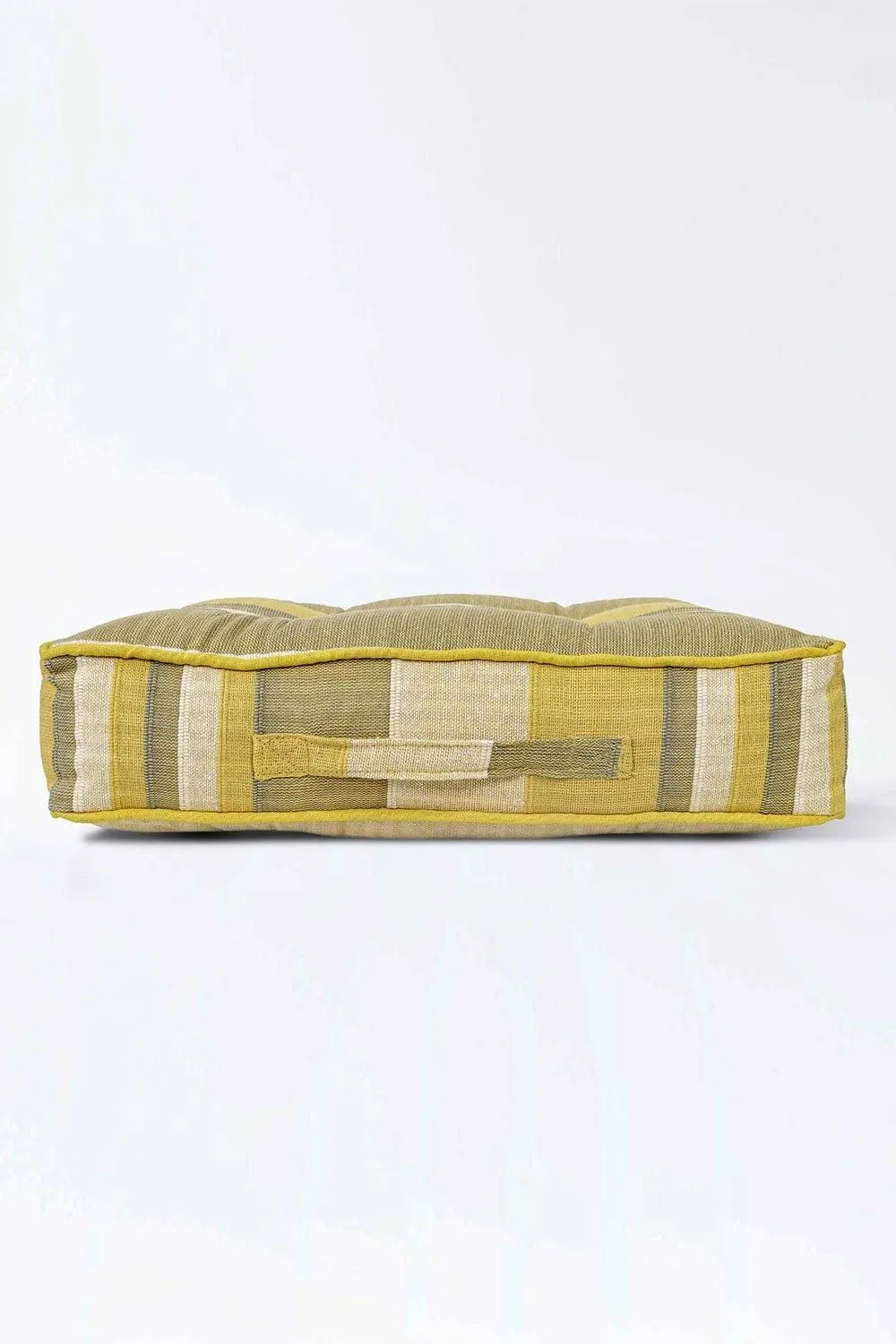 Homescapes Morocco Striped Cotton Floor Cushion in Yellow 5