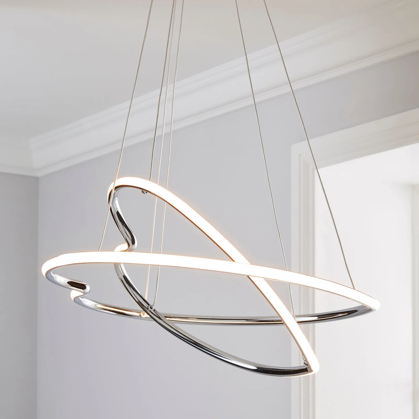 Effie 2 Light Integrated LED Hearts Ceiling Fitting Chrome