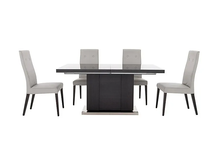 St Moritz Extending Table and 4 Faux Leather Upholstered Chairs