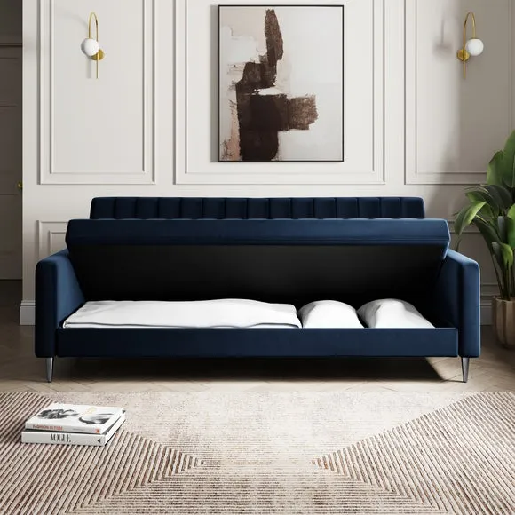 Kendall Quilted Velvet Clic Clac Storage Sofa Bed 4