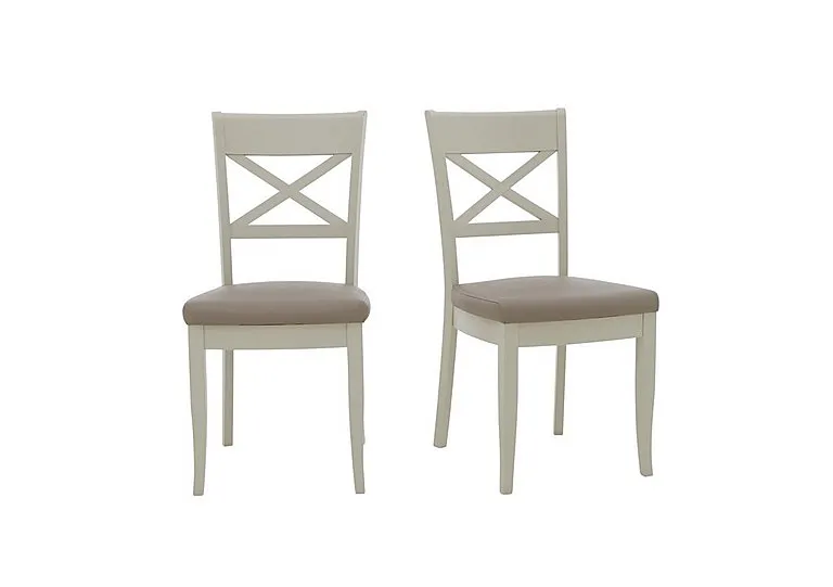 Annecy Pair of Cross Back NC Leather Dining Chairs