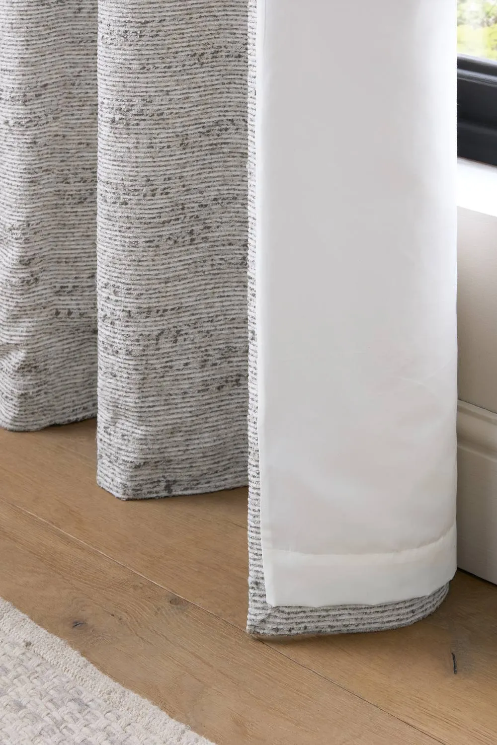 Catherine Lansfield 'Chunky Boucle' Lined Eyelet Curtains in Cream 4