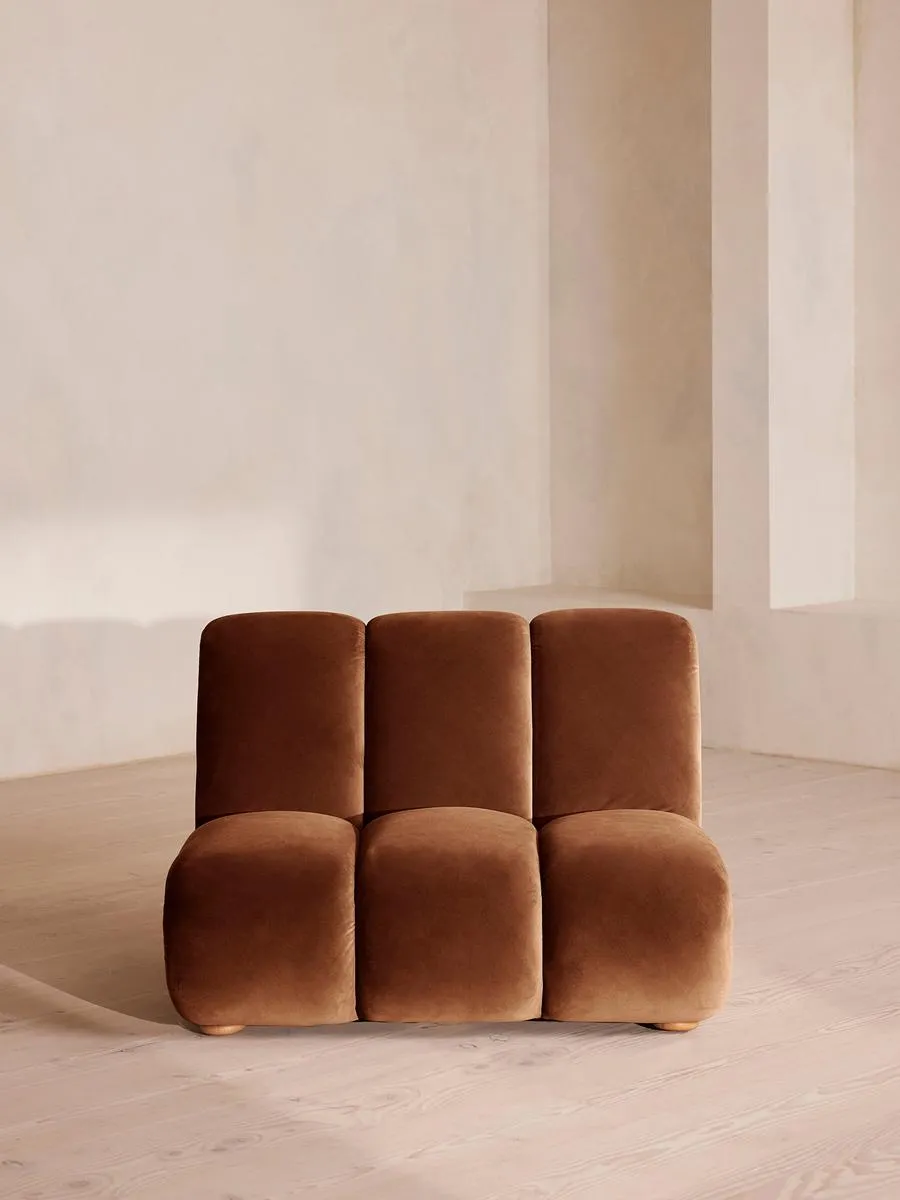 Noelle Modular Armchair, Velvet, Cinnamon