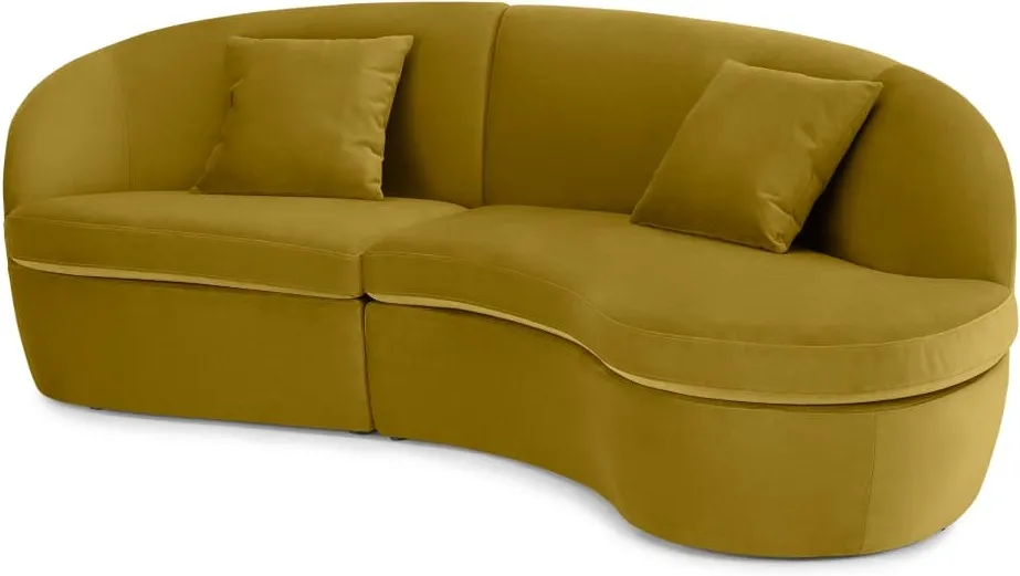 Reisa Right Hand Facing Chaise End Sofa, Vintage Gold Velvet