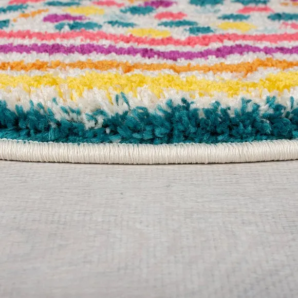 Rainbow Spot Berber Circle Rug 4