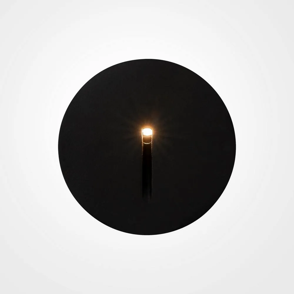 Netlighting Maytoni Lock Recessed Wall Lamp Black 3000K IP54