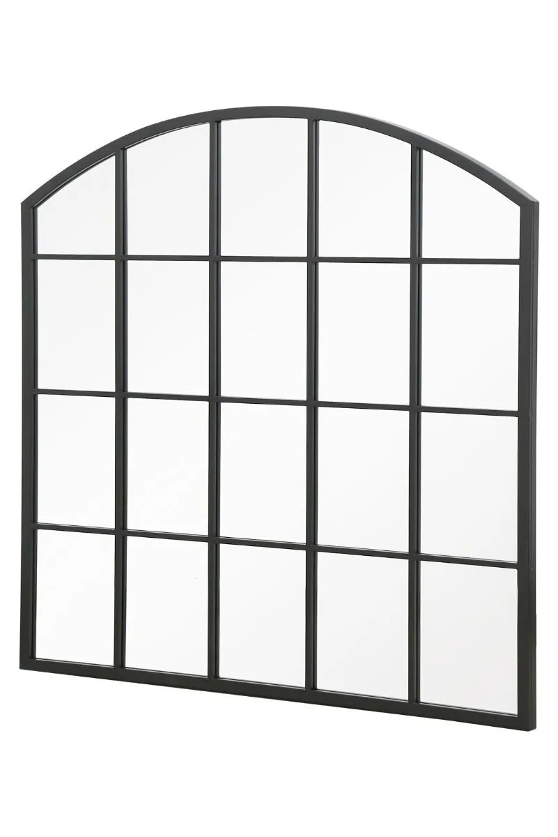 MirrorOutlet Black Framed Arched Window Leaner/Wall Mirror 39" X 39" (100x100CM) 5