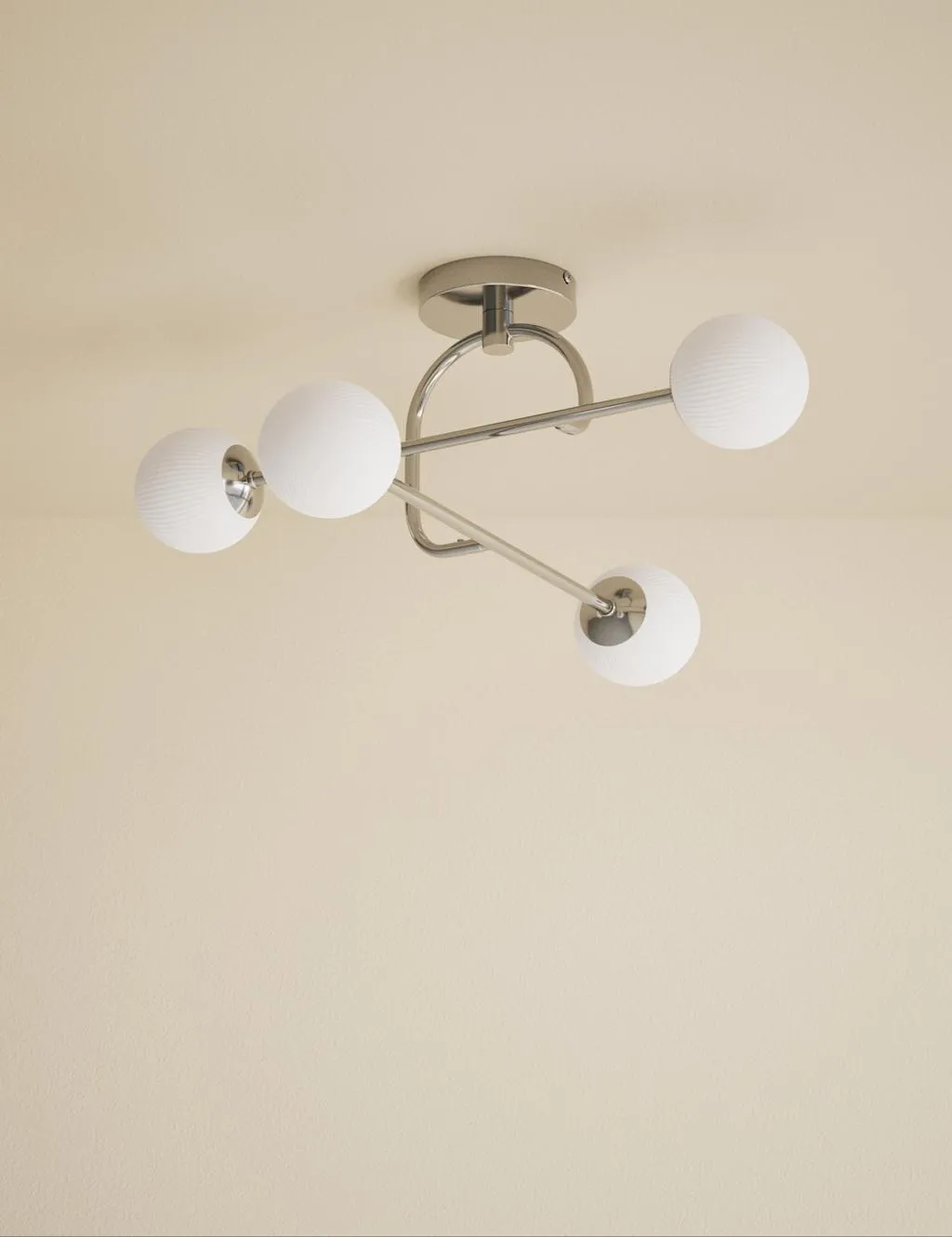 M&S Parker Flush Ceiling Light Silver