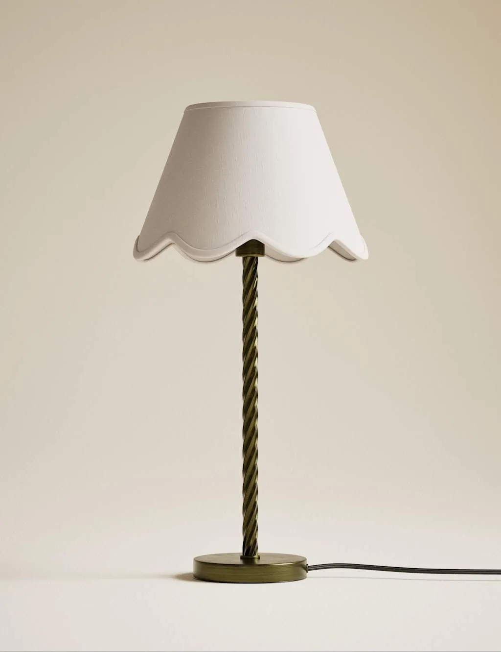 M&S Scallop Trim Lamp Shade Neutral